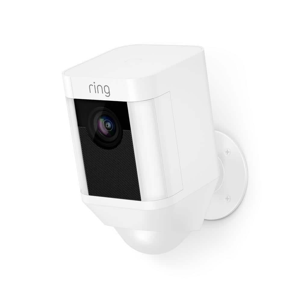 Ring Spotlight Cam Battery Outdoor Rectangle Security Wireless Standard  Surveillance Camera in White 8SB1S7-WEN0 The Home Depot