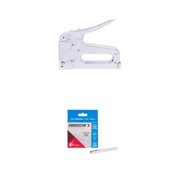 T50 Heavy Duty Manual Staple Gun and 3/8 in. Staples (1,250-Pack) Combo