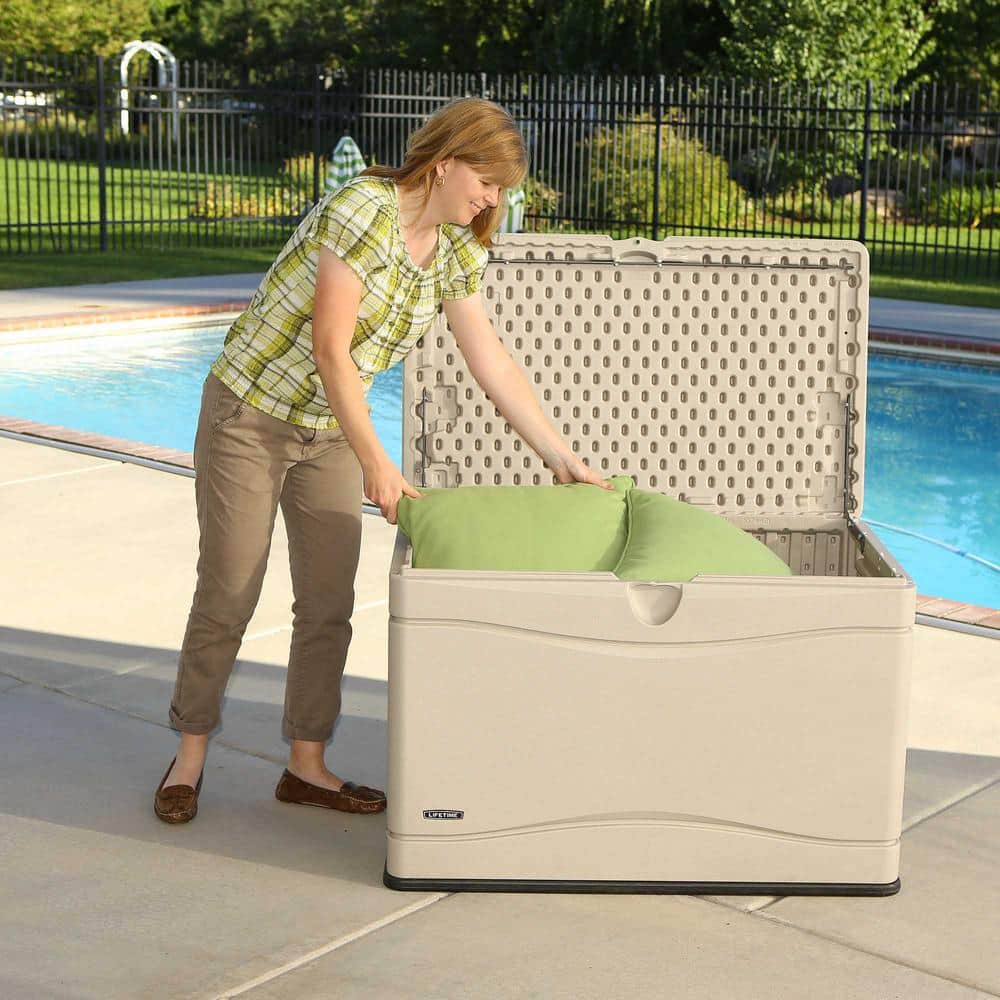 Desert Sand 80 Gallon Polyethylene Lockable Deck Box