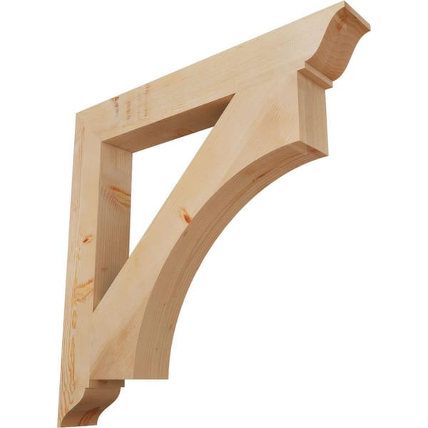 Ekena Millwork 5.5 in. x 44 in. x 44 in. Douglas Fir Westlake Traditional Smooth Bracket