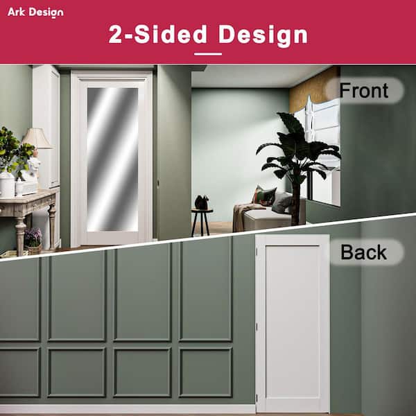 72 in. x 80 in. 1-Lite Mirrored Glass Solid Core White Primed Universal Double Prehung French Door with Assemble Jamb