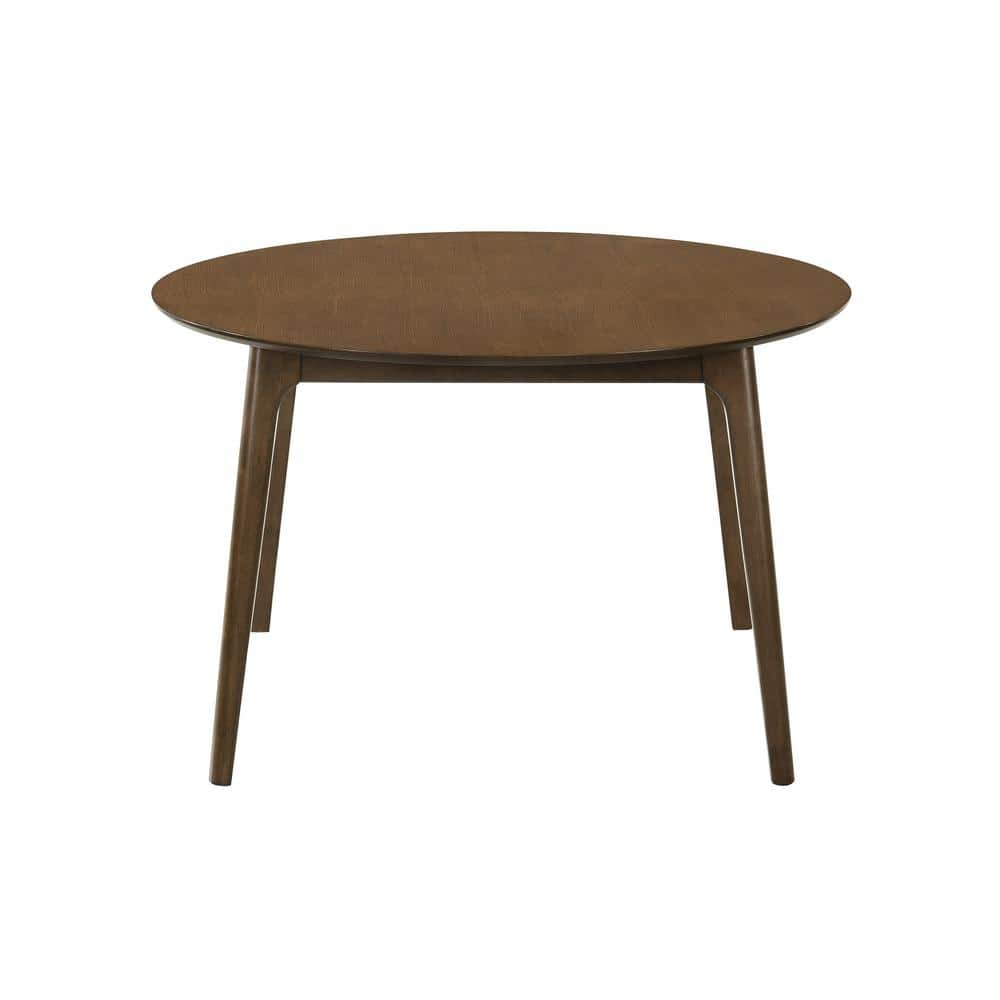 Maggie 48'' Walnut Round Rubberwood Dining Table