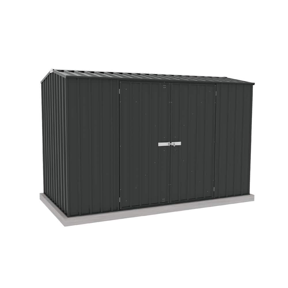 Premier 10 ft. x 5 ft. Galvanized Steel Metal Shed in Monument Gray with SN