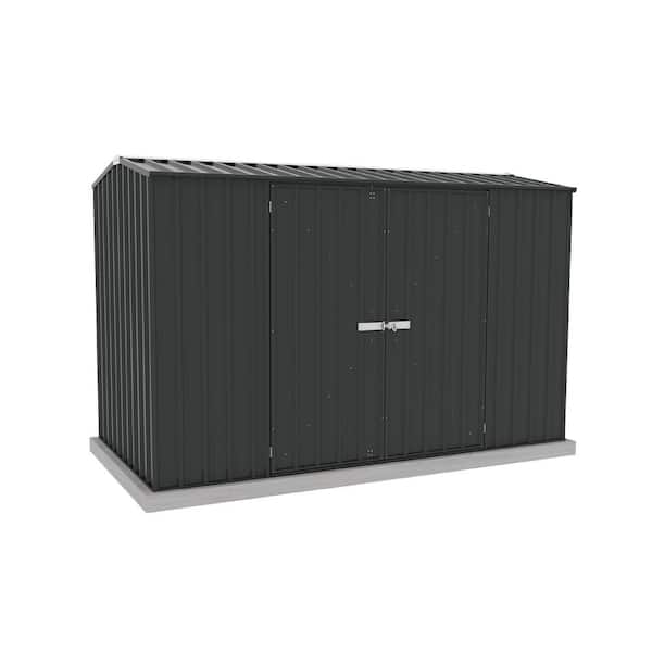 ABSCO Premier 10 ft. x 5 ft. Galvanized Steel Metal Shed in Monument Gray with SNAPTiTE Assembly System (50 sq. ft.)