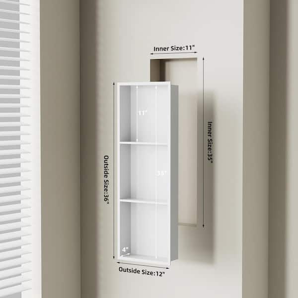 Mai & Mai Stainless Steel Shower Niche – 30x30x8.3 Cm Wall Recess Shelf For Bathroom Storage (White)-983203