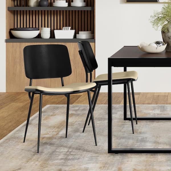 Simpli Home Hayley Cream Dining Chair (Set of 2)