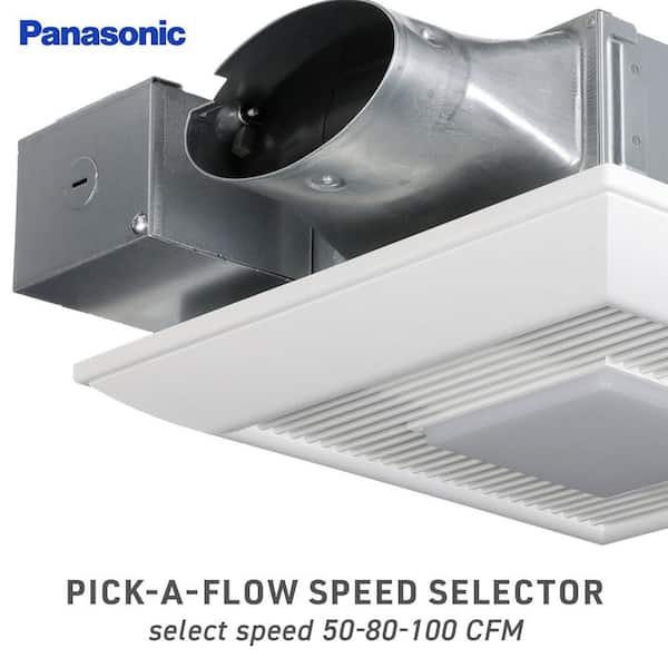 WhisperValue DC Series 50/80/100 CFM Ceiling/Wall Exhaust Fan LED Light  Condensation Sensor with Low Profile Housing