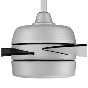Trevor 52 in. Indoor/Outdoor Painted Nickel Finish Ceiling Fan, Integrated LED Light & Remote/Wall Control Included