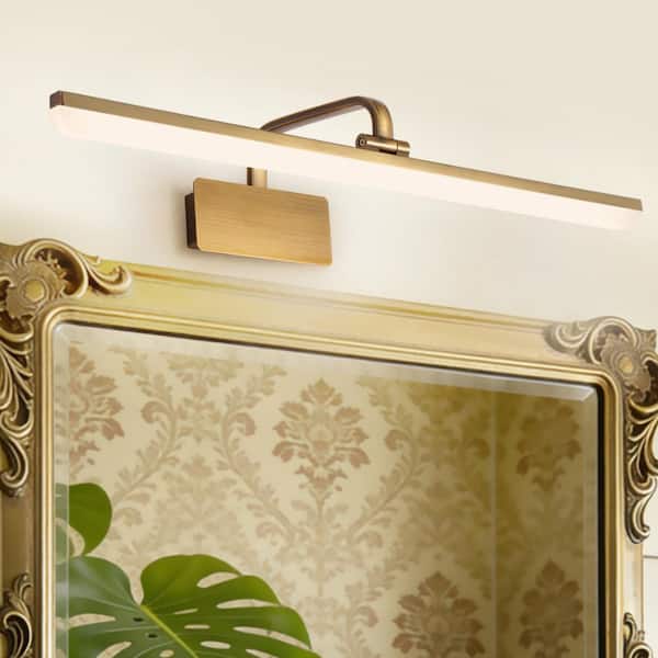 Nimbus 1-Light 31.5 in. W Brushed Gold Integrated LED Vanity Light Bar with Selectable CCT and Acrylic Lens for Bathroom