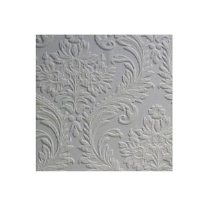 High Trad Paintable Textured Vinyl White & Off-White Wallpaper Sample