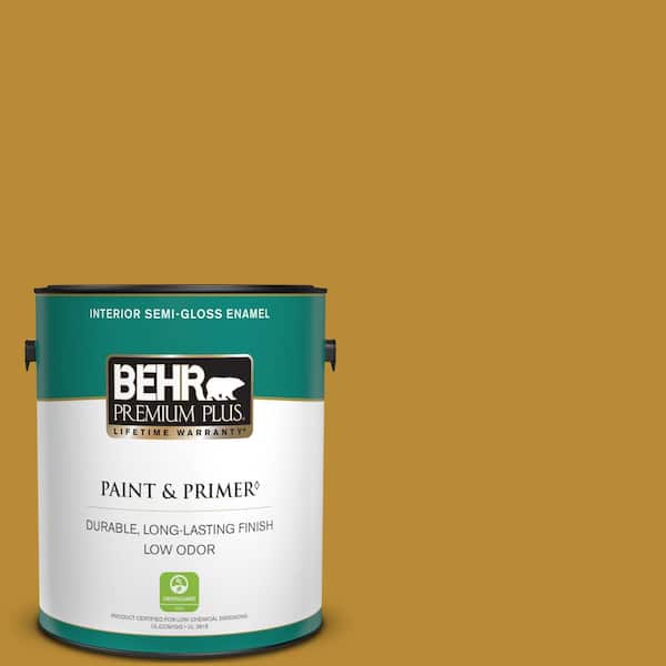 BEHR PREMIUM PLUS 1 gal. #S-H-340 Treasures Semi-Gloss Enamel Low Odor Interior Paint & Primer