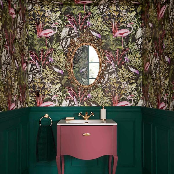Midnight Tropic Green Tropical Paste the Wall Wallpaper