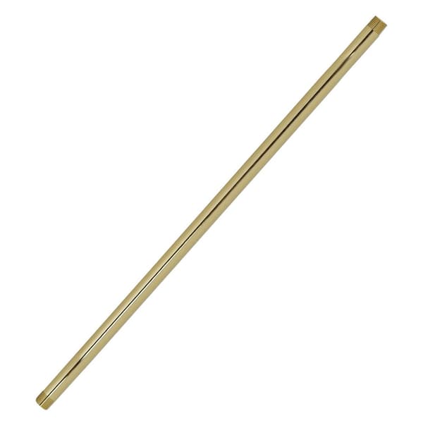 1/2 in. x 1.5 ft. Brass IPS Pipe Nipple, Polished Brass