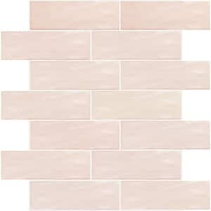 Pink 2.58 in. x 8 in. Polished Ceramic Subway Tile (50 Cases/269 sq. ft./Pallet)