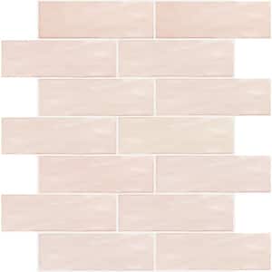Pink 2.58 in. x 8 in. Polished Ceramic Subway Tile (5.38 sq. ft./Case)