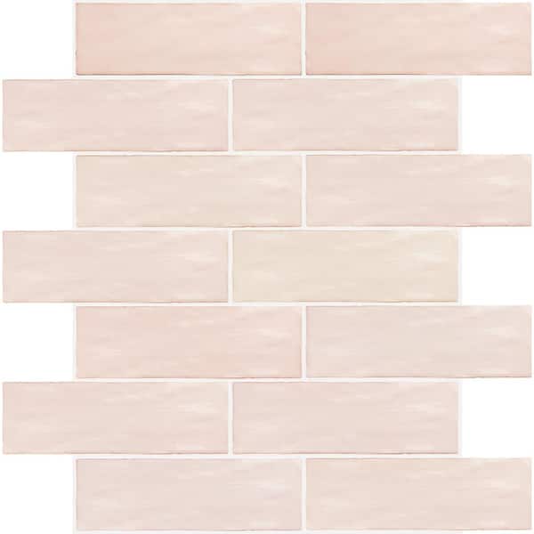 Apollo Tile Pink 2.58 in. x 8 in. Polished Ceramic Subway Tile (5.38 sq. ft./Case)