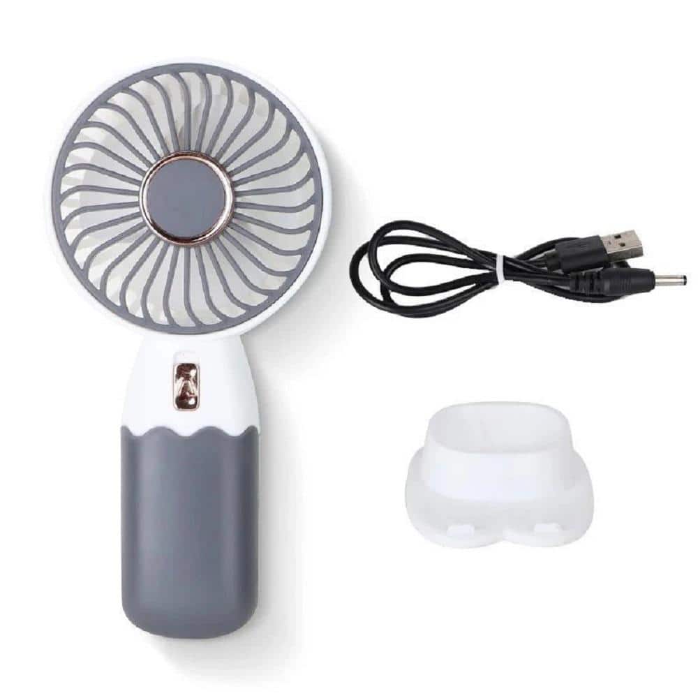 Portable Handheld USB Battery Rechargeable 4 in. 1 Fan Speeds Desk Fan in White, High Wind Cell and Low Noise Operation price history on PriceWatchPro