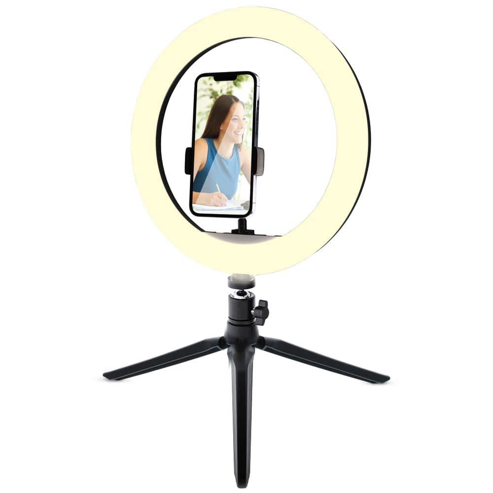 Monster 12 in. Ring Light Clip-On Phone Mount, for Live Streaming, Videos,  Social Media MSV7-1012-MWT - The Home Depot