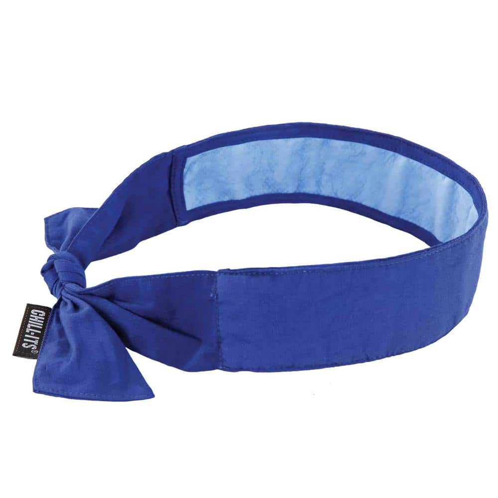 Chill-Its 6700CT Solid Blue Evaporative Cooling Bandana Tie with Cooling To