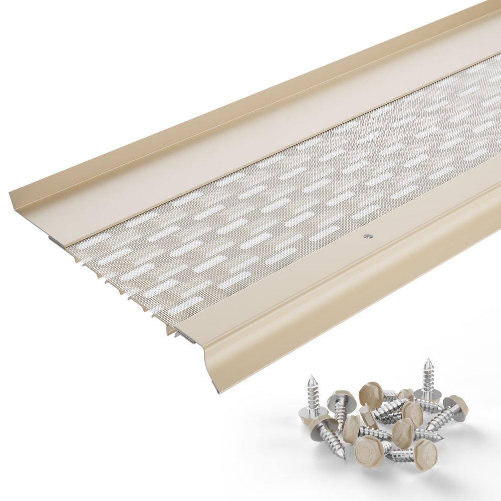 Micromesh [6 in. x 1 ft.] Gutter Guard for 6 in. K-Style and Box Gutters, Aluminum Frame and SS Mesh, Eggshell