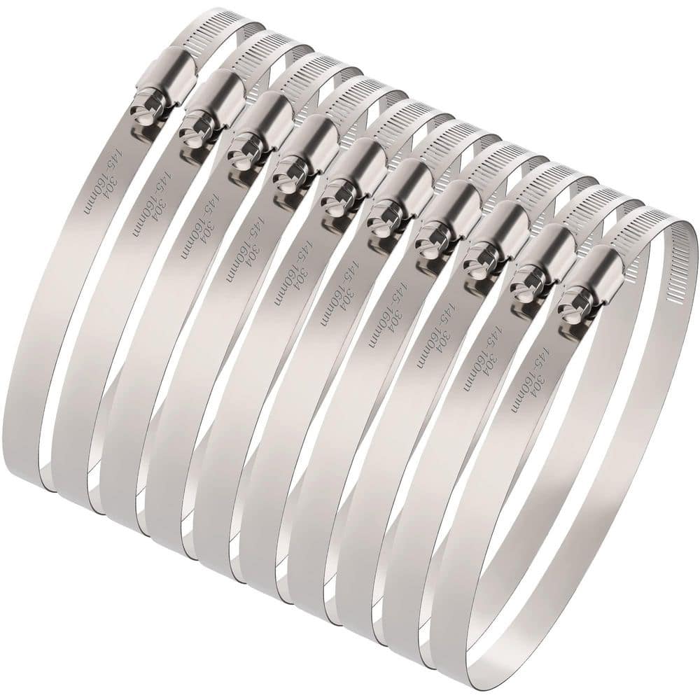 10 Pack 6 Inch Stainless Steel Hose Clamps Adjustable 145-160mm Worm Gear Duct Clamp for Radiator Dryer Vent Fuel Line price history on PriceWatchPro
