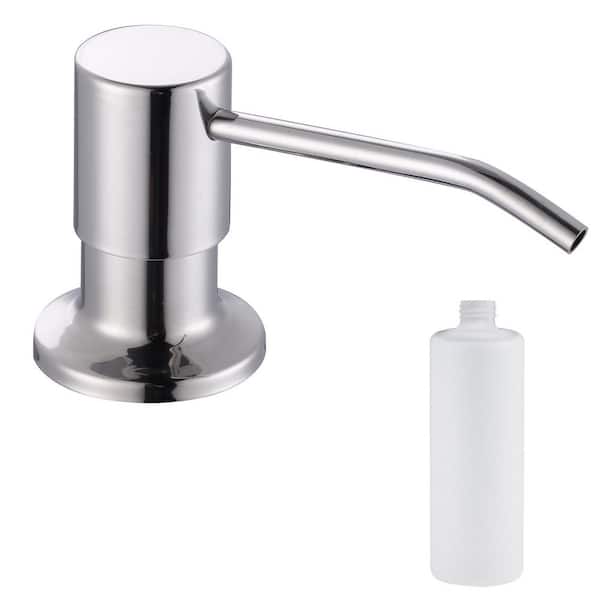 Polished Chrome Stainless Steel Soap Dispenser for Kitchen Sink with 6.6 inch Bottle