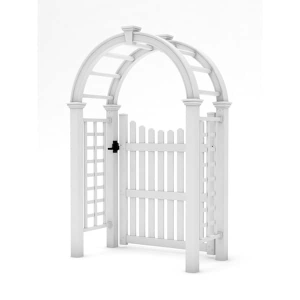 Vita Nantucket Deluxe 95.5 in. x 60 in. Vinyl Arbor with 60 in