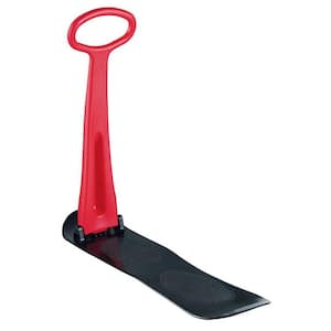 Fold-Up Snow Ski Scooter with Grip Handle Snow Sled for Winter Use in Red Color