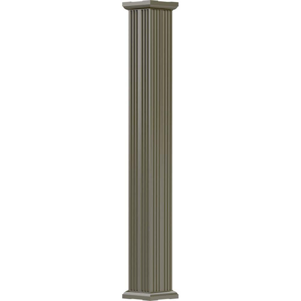 "10' x 7-1/2"" Endura-Aluminum Column, Square Shaft (Load-Bearing 24,000 lbs), Non-Tapered, Fluted, Clay" price history on PriceWatchPro