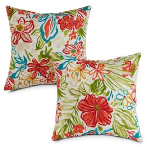 Breeze Floral Square Outdoor Throw Pillow (2-Pack)
