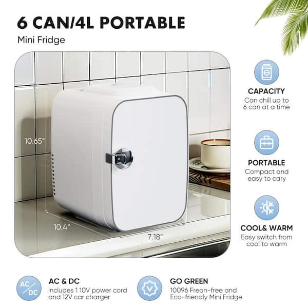 Mini Fridge, Portable Small Refrigerator 4L/6 Can ... - Shein