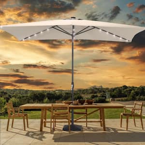 Enhance Your Outdoor Oasis with Sand 6x9 ft. LEDRectangular Patio Umbrella - Stylish, Durable, and Sun-Protective