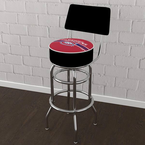 Montreal Canadiens Logo 31 in. Red Low Back Metal Bar Stool with