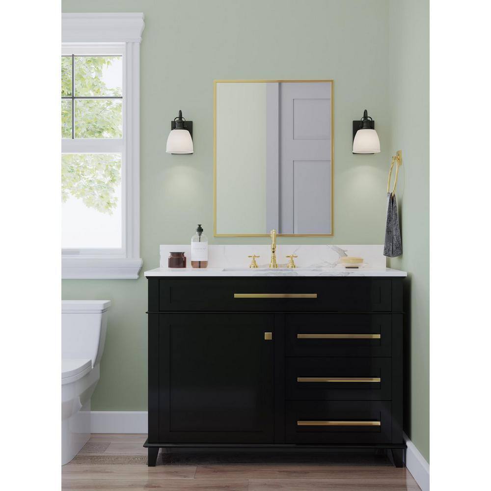 Matte Black Steel Outdoor Wall Sconce with Opal Glass Shade