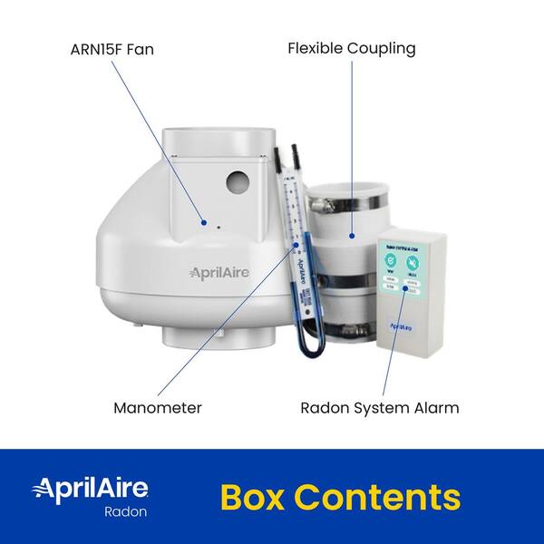 AprilAire ARN15K Radon Mitigation Fan Kit, 166 CFM with 4.5