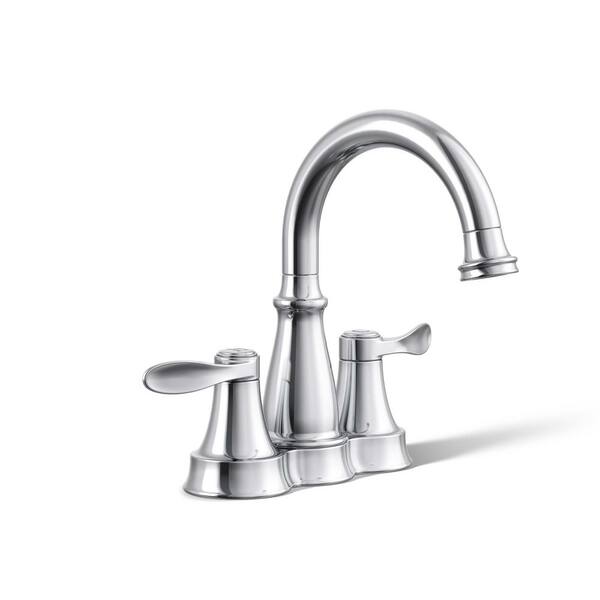 KOHLER Bellera 4 in. Centerset Double-Handle Bathroom Faucet in Polished Chrome