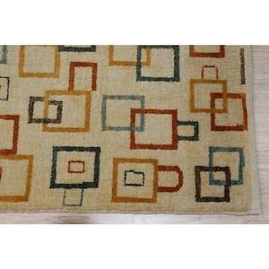 Beige Handmade Wool Transitional Ningxia Rug, 12' x 14'