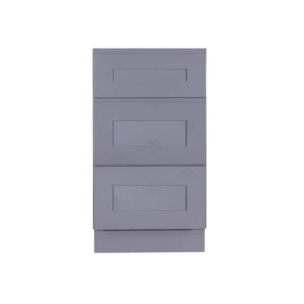 LIFEART CABINETRY Shaker Assembled 21 in. W x 21 in. D x 33 in. H Vanity Cabinet Only with 3 Drawers in Gray