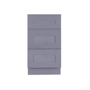 Shaker Assembled 12 in. W x 21 in. D x 33 in. H Vanity Cabinet Only with 3 Drawers in Gray