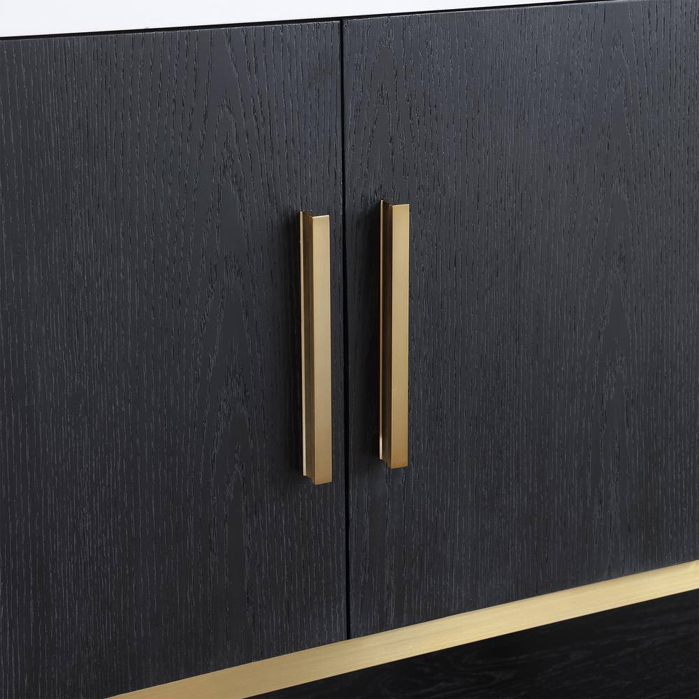 Bianco Double Vanity in Black Oak with White Stone Top