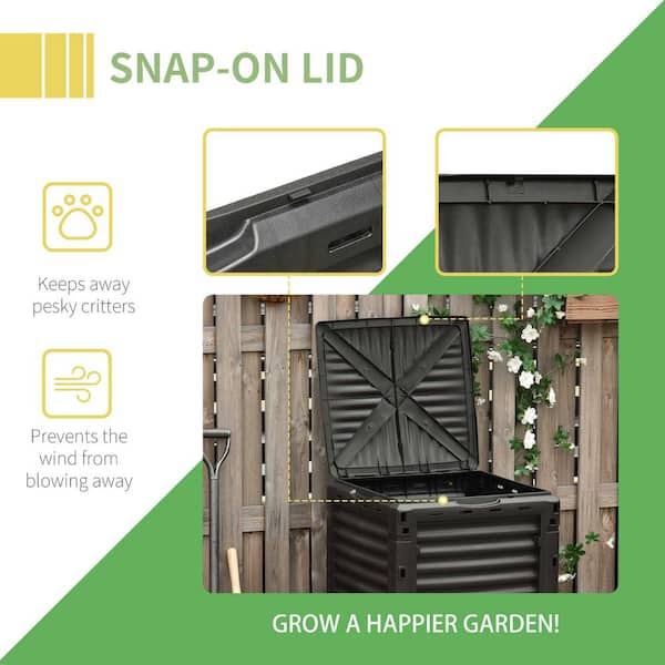  Outsunny Garden Compost Bin 80 Gallon Outdoor Large Capacity  Composter Fast Create Fertile Soil Aerating Box, Easy Assembly, Yellow :  Patio, Lawn & Garden