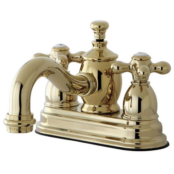 Kingston Brass Victorian 4 in. Centerset 2-Handle Mid-Arc Bathroom Faucet in Polished Brass