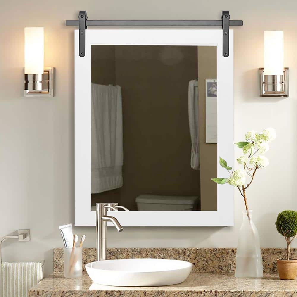 PAIHOME 22 in. W x 30 in. H Large Square Mirrors Wood Framed Mirrors