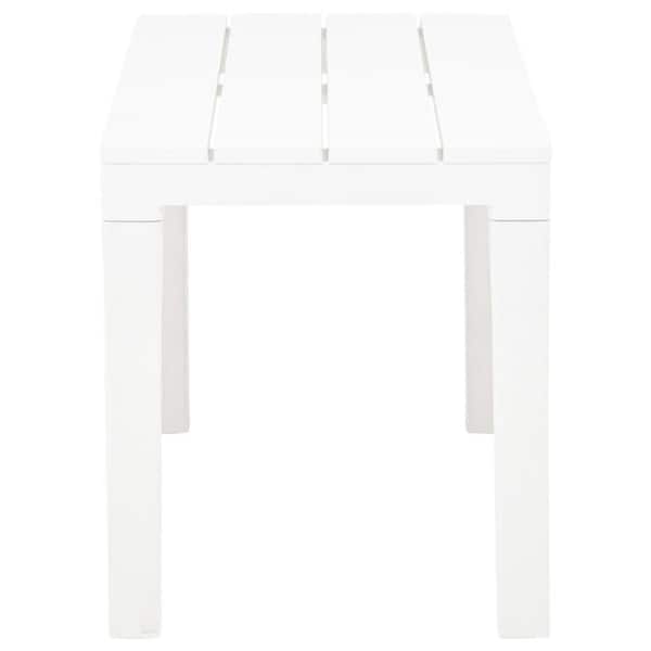 2-Piece White Plastic Garden Benches