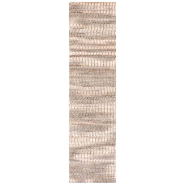 Natural Fiber 2 ft. x 5 ft. Natural/Ivory Solid Woven Runner Rug