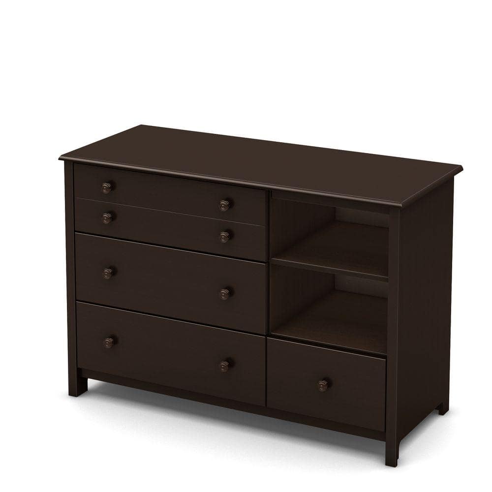 Chocolate Brown 4-Drawer Changing Table Dresser