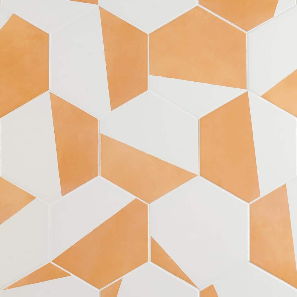 Ivy Hill Tile Eclipse Burst Orange 7.79 in. x 8.98 in. Matte Porcelain