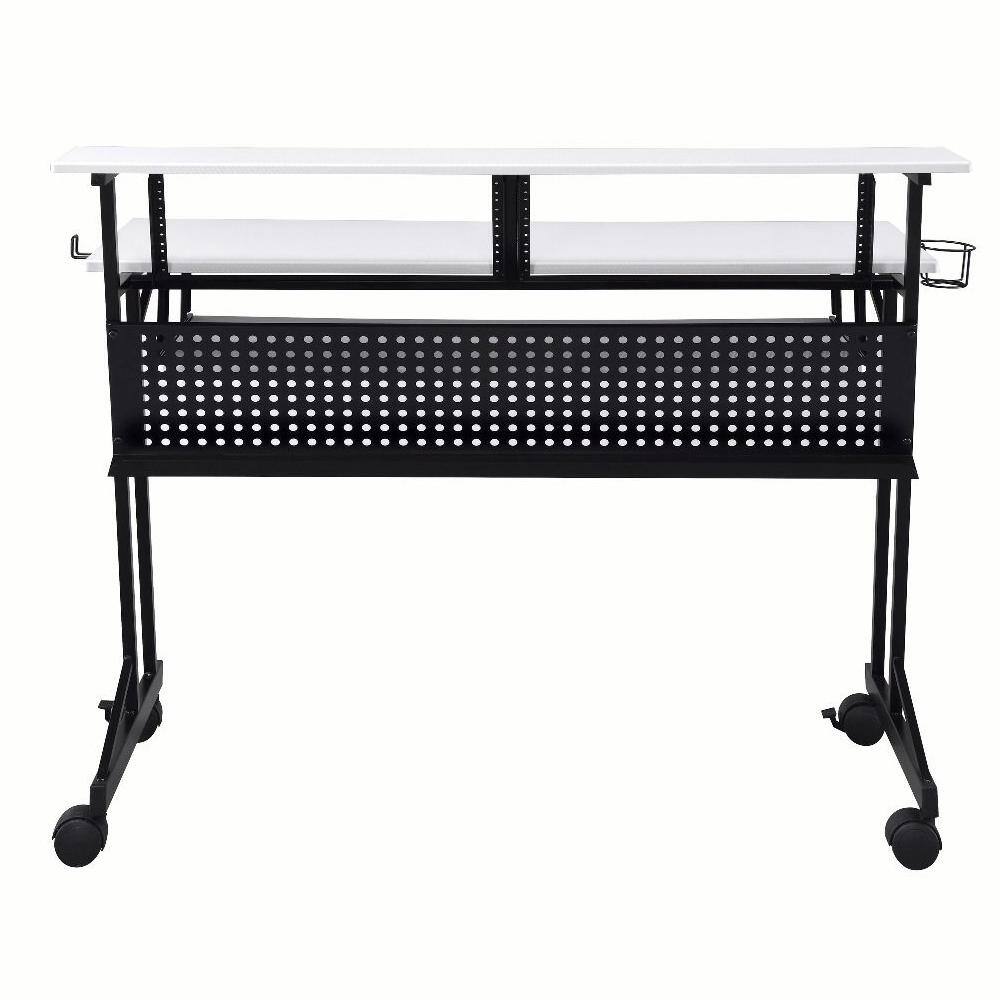 Suitor 53'' White Wood Music Studio Desk with Keyboard Tray