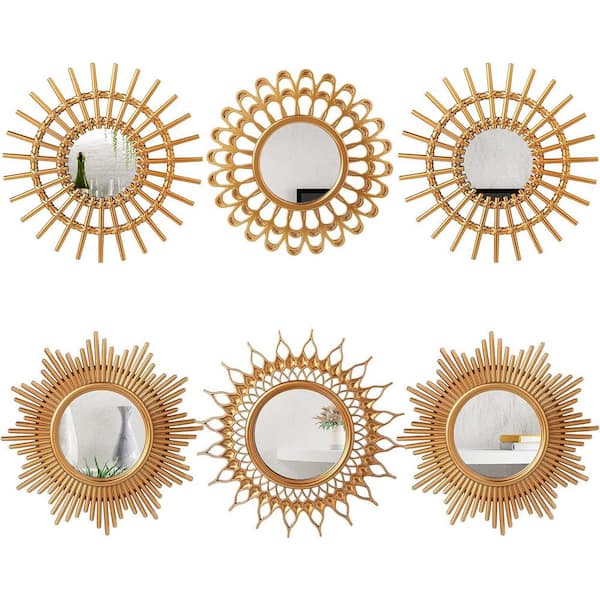 Unbranded 9.84 in. W x 9.84 in. H Mirrors for Wall Decor, Mirror Hanging Circle Mirror Decorative Wall Art, 6-Pieces
