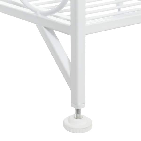 Convenience Concepts Xtra Storage 5 Tier Folding Metal Shelf with Scroll Design - White